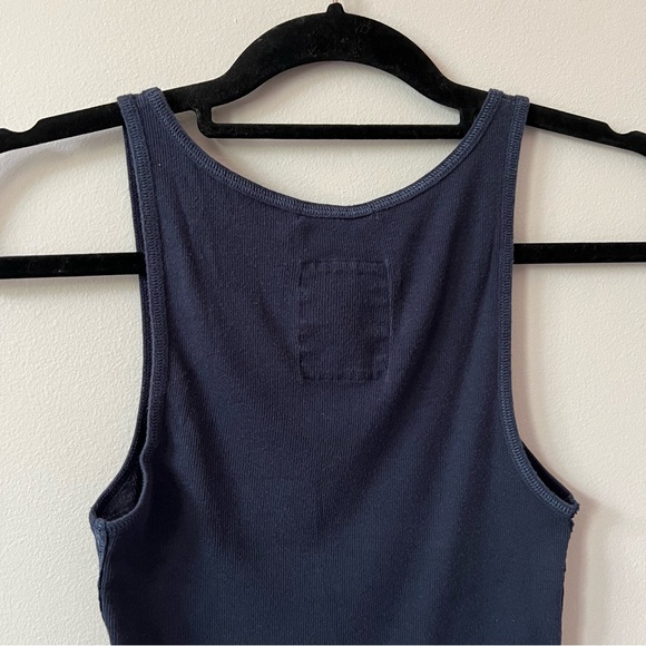 Hollister Dark Navy Blue Ribbed Stretch Tank Top Size L - Picture 4 of 6